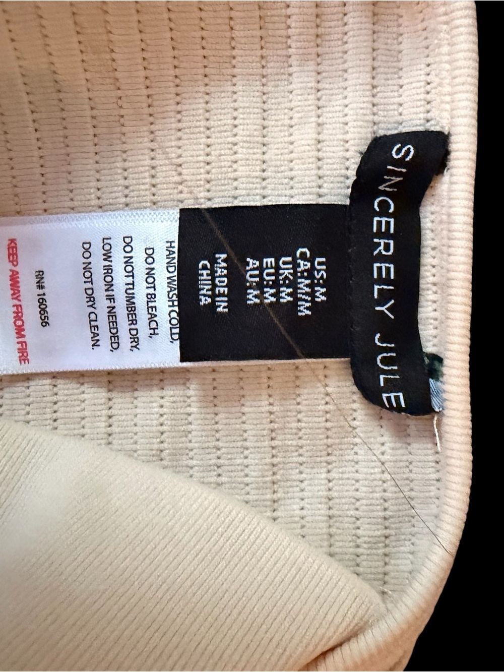 Sincerely Jules Cream Ribbed Top - Picture 4 of 4